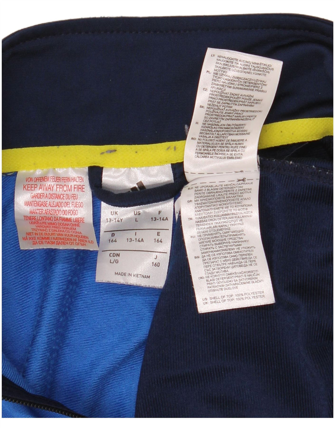 Adidas Jungen-Trainingsanzug-Top-Jacke, 13–14 Jahre, Marineblau, Farbblock