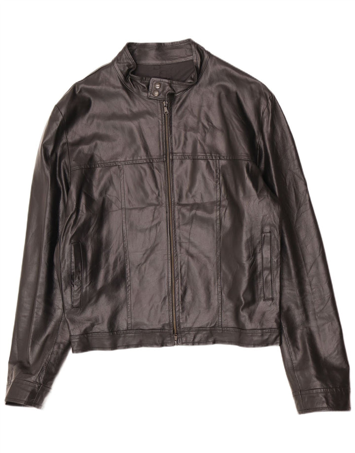Imperial Herren Leder Bomberjacke UK 40 Large Schwarz