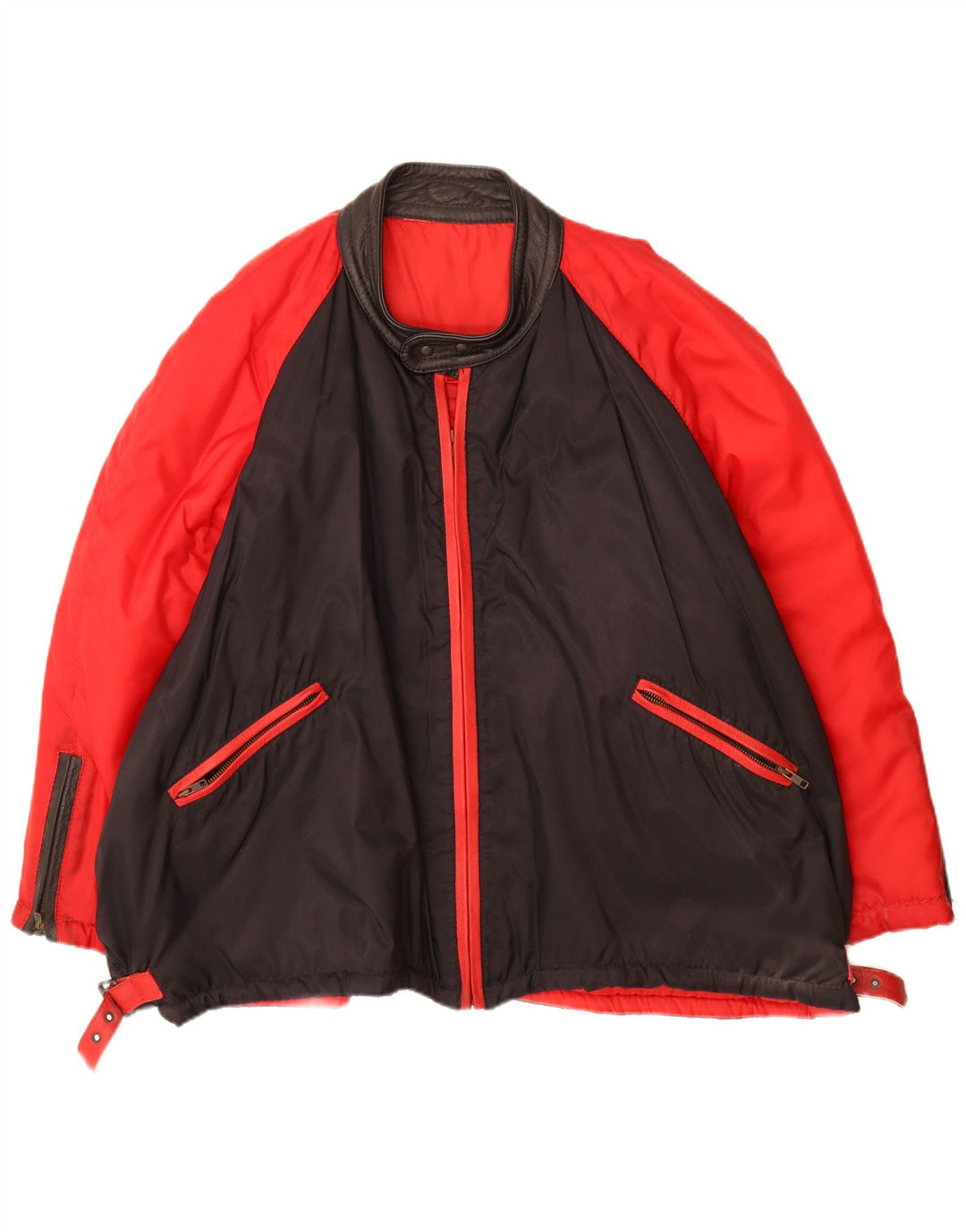 Vintage Herren Bomberjacke UK 42 XL Rot Colourblock Polyamid
