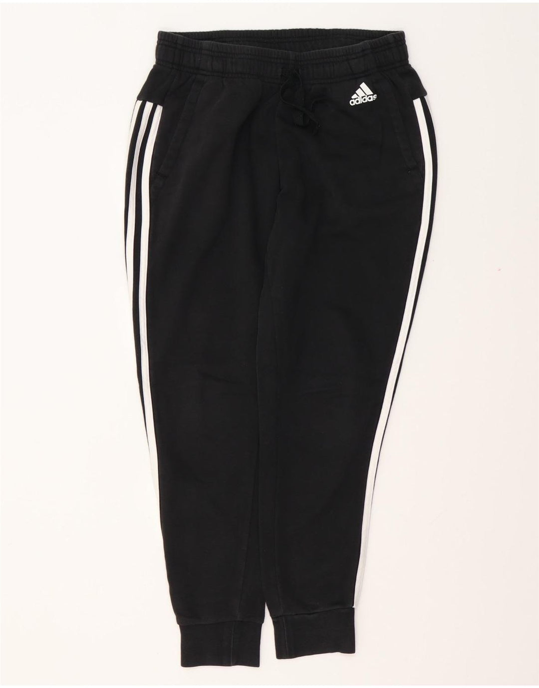 ADIDAS Damen Trainingshose Jogger UK 8/10 Small Schwarz Baumwolle