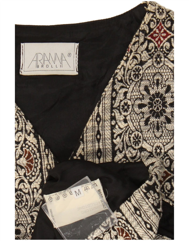 Arianna Damen Weste UK 14 Mittelschwarze Paisley-Mikrofasern