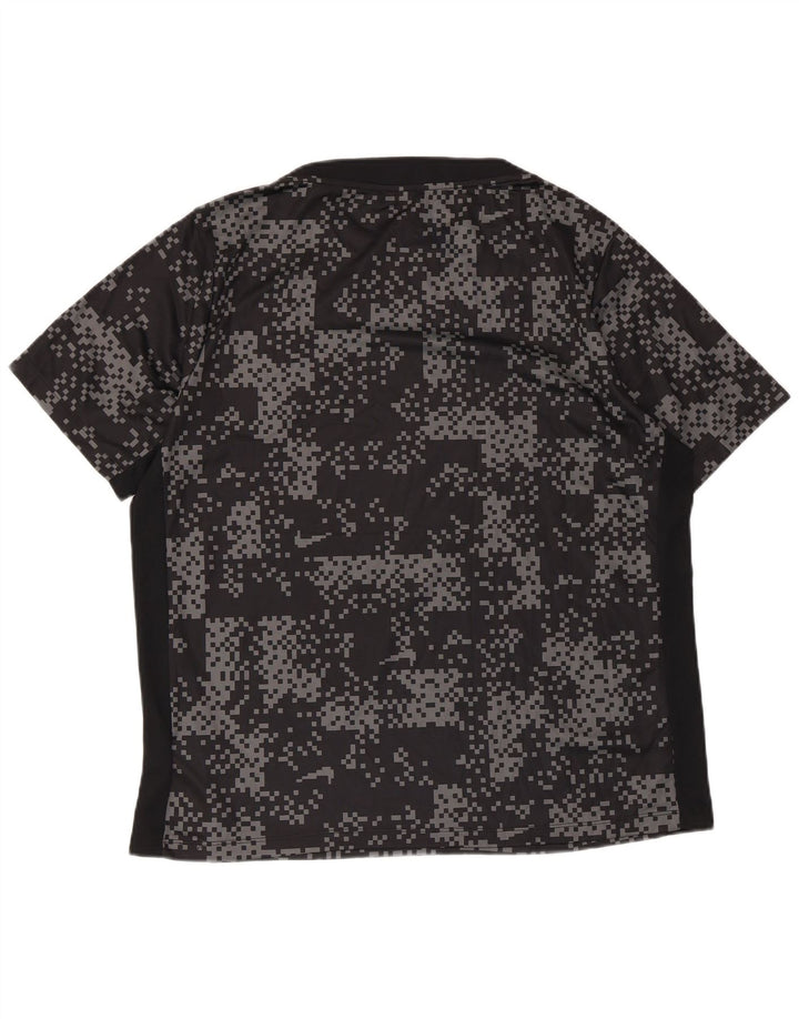 Nike Herren Dri Fit Slim T-Shirt Top XL Schwarz Geometrisch Polyester