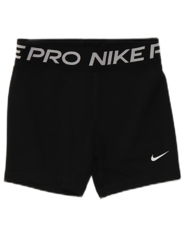 Nike Dri Fit Grafik-Sportshorts für Mädchen, 12–13 Jahre, Größe L, Schwarz, Polyester