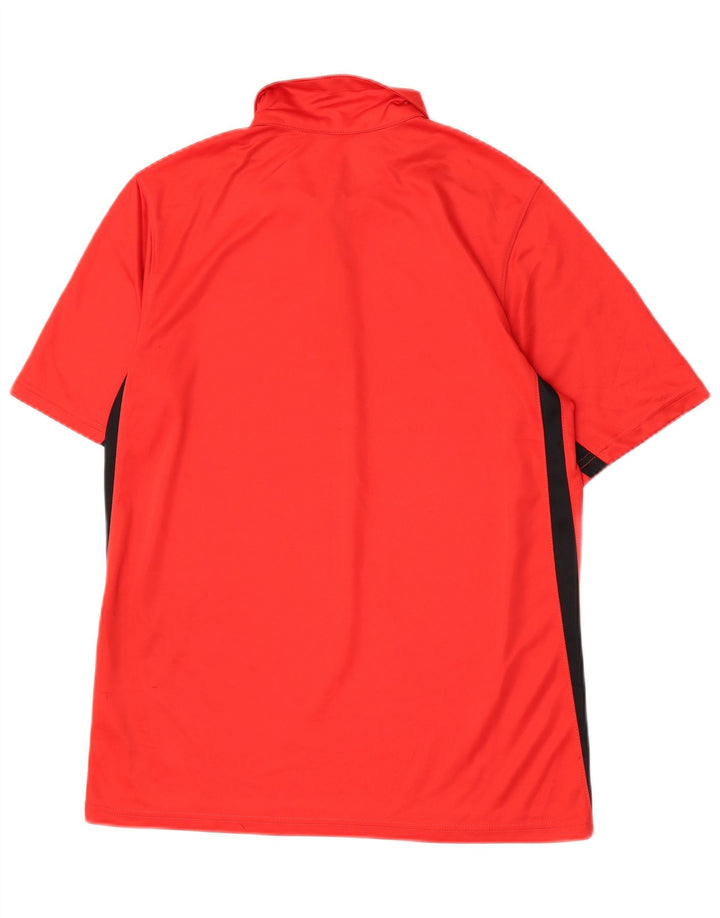 Nike Herren Dri Fit Poloshirt Mittelrotes Colourblock-Polyester