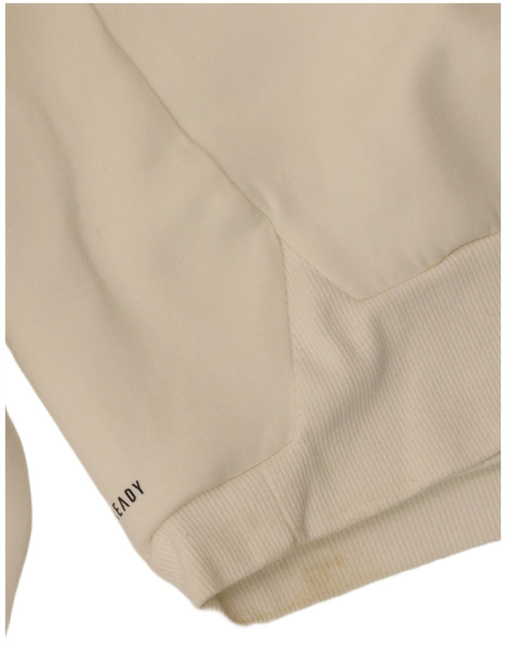 ADIDAS Mens Aeroready Sweatshirt Jumper Small Off White Cotton