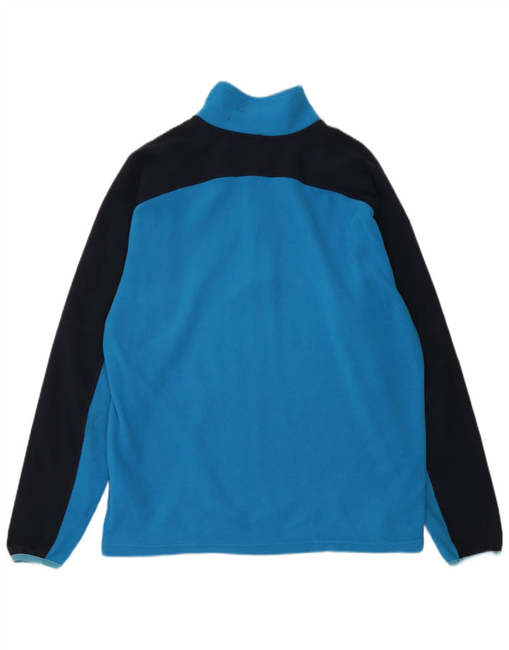 THE NORTH FACE Herren-Fleecepullover mit Reißverschluss am Hals, Mittelblau, Farbblock
