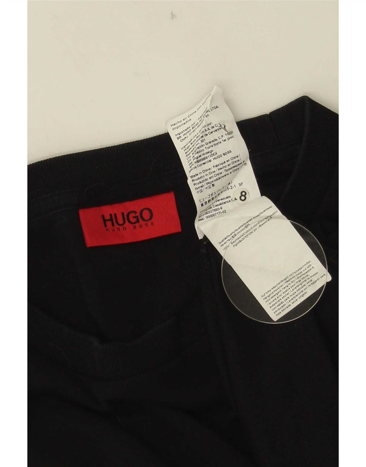 Hugo Boss Herren-Sweatshirt mit Grafik, groß, aus schwarzer Baumwolle