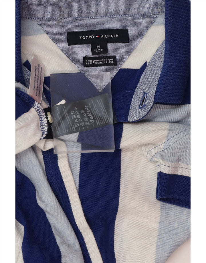 TOMMY HILFIGER Herren Poloshirt mittelblau gestreift aus Baumwolle