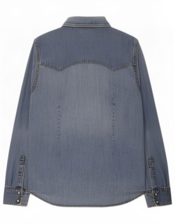 Lee Damen Jeanshemd UK 16 Large Blaue Baumwolle