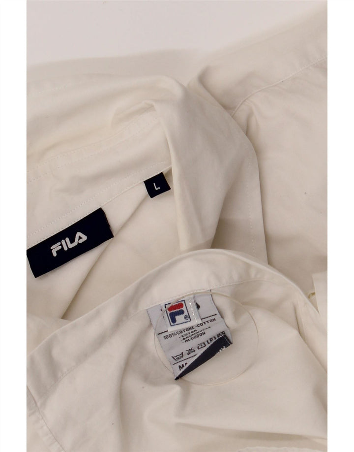 Fila Herren-Hemd, groß, aus weißer Baumwolle