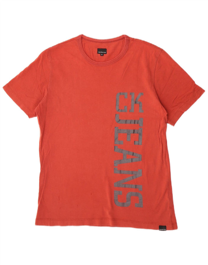 Calvin Klein Jeans Herren-T-Shirt mit Grafik, mittelrote Baumwolle