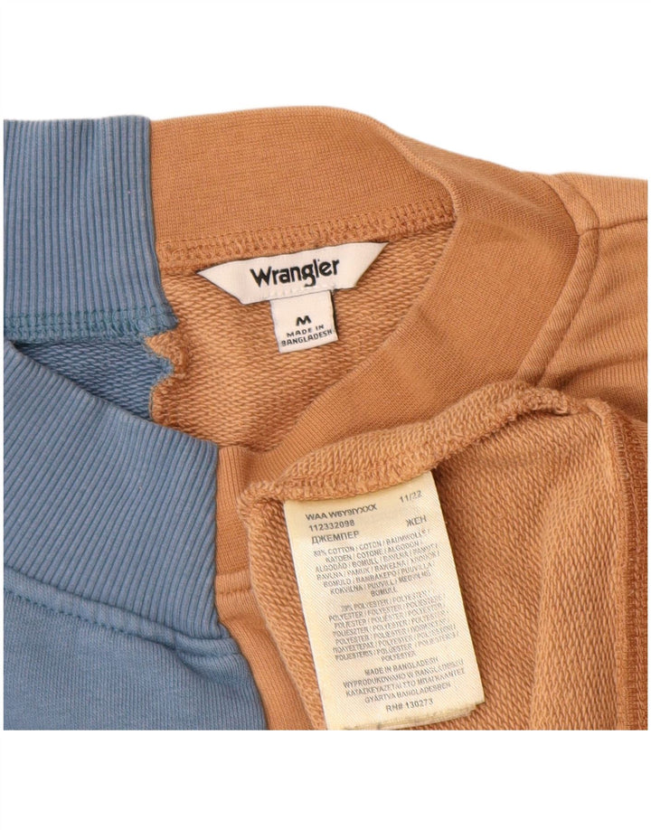 Wrangler Herren Grafik-Sweatshirt-Pullover aus mittelblauer Colourblock-Baumwolle