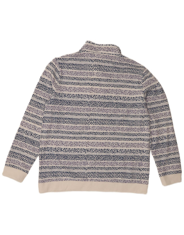 Cotton Traders Damen-Sweatshirt mit Reißverschluss am Hals, Gr. 40, Größe L, Weiß, Blumenmuster