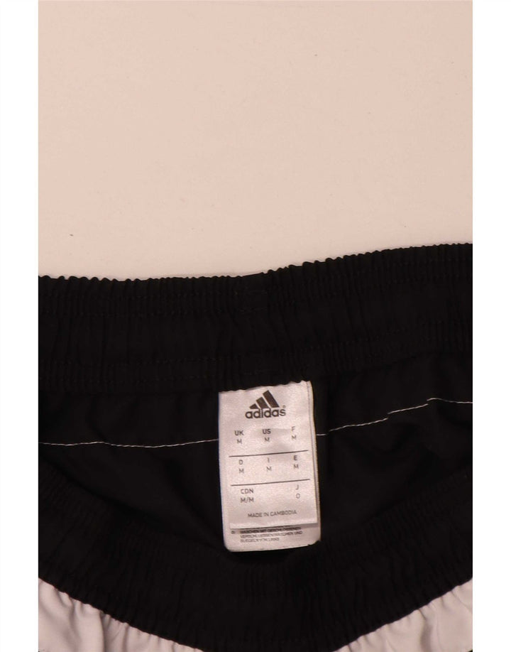 Adidas Herren Sport Shorts Medium Schwarz Gestreiftes Polyester