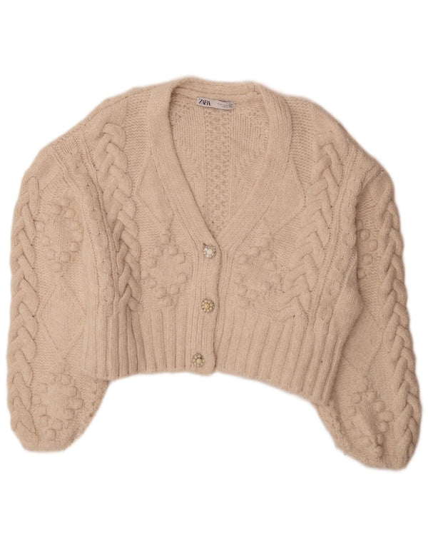 Übergroßer Pullover für Damen von Zara, Gr. 14, Medium, gebrochenes Weiß, Acryl