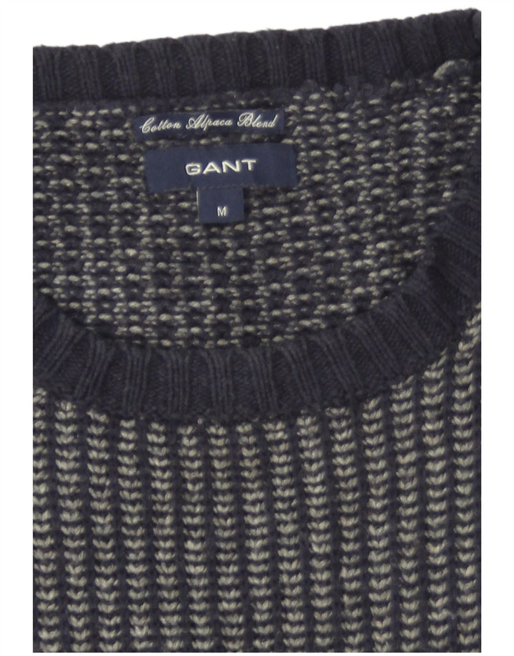 Gant Herren-Pullover mit Rundhalsausschnitt, mittelgroß, marineblau, gestreift, Baumwolle