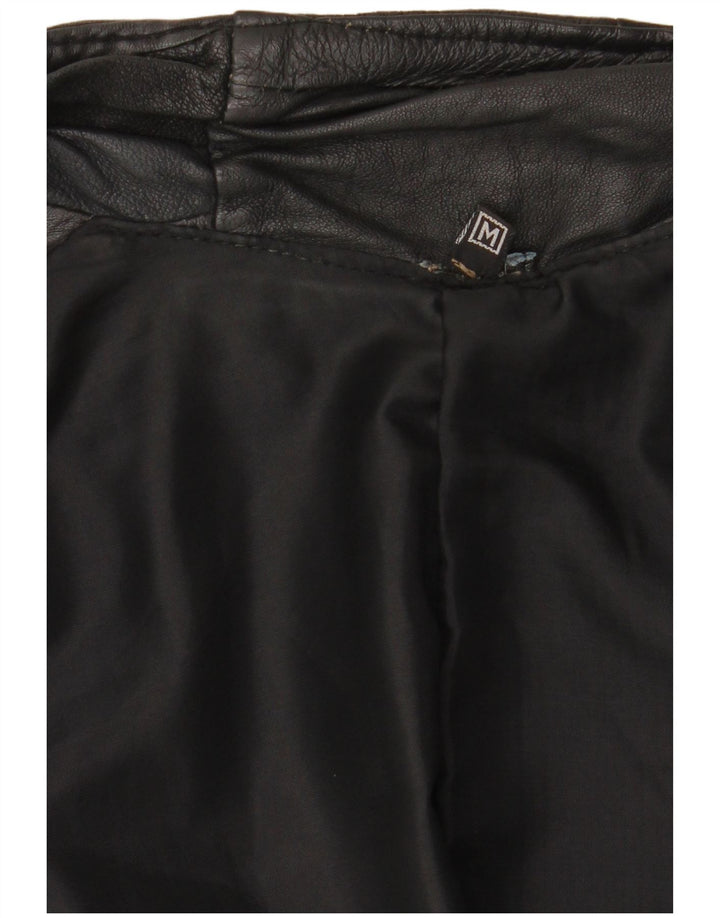 VINTAGE Herren Lederweste UK 38 Medium Schwarz Patchwork