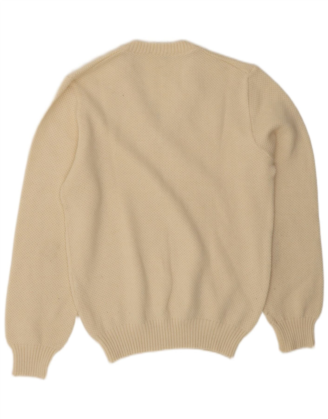 Vintage Herren Pullover mit V-Ausschnitt IT 50 Medium Off White