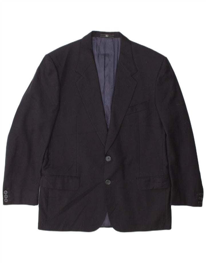 Valentino Herren-Blazer mit 2 Knöpfen, IT 50, große marineblaue Wolle