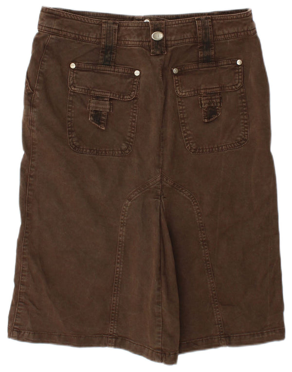 Trussardi Damen Jeansrock IT 42 Medium W30 Braune Baumwolle