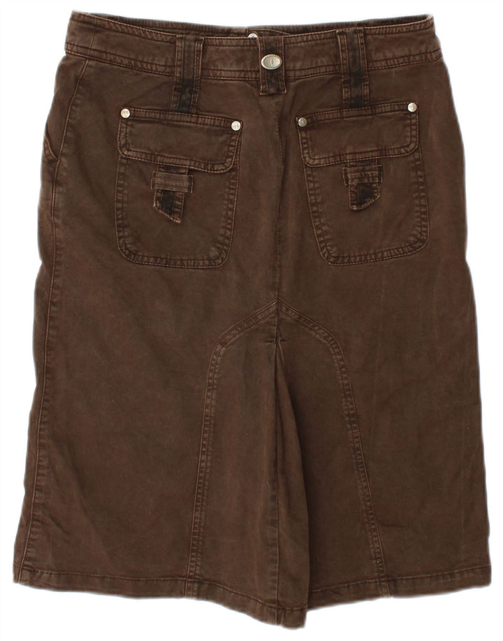 Trussardi Damen Jeansrock IT 42 Medium W30 Braune Baumwolle