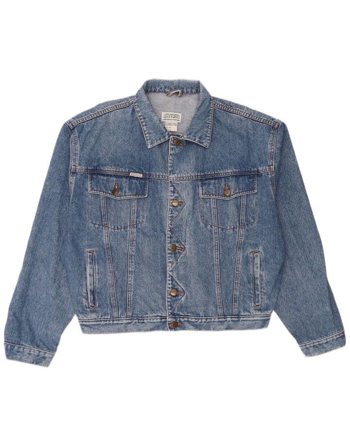 Chiori Herren-Jeansjacke mit lockerer Passform, UK 38, mittelblaue Baumwolle