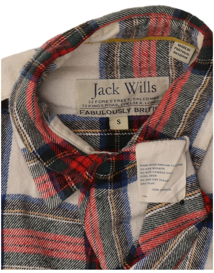 Jack Wills Herren-Flanellhemd, klein, rot, kariert, Baumwolle