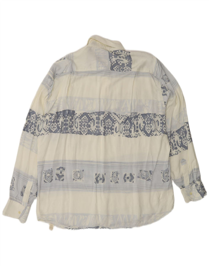 Fitzroy Herrenhemd XL Blau Paisley Viskose