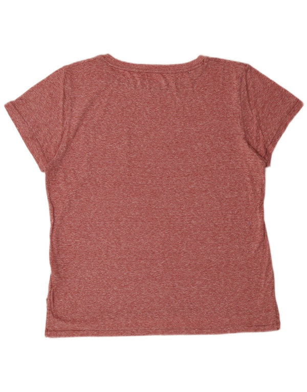 J. CREW Damen T-Shirt Top UK 16 Large Rot Polyester