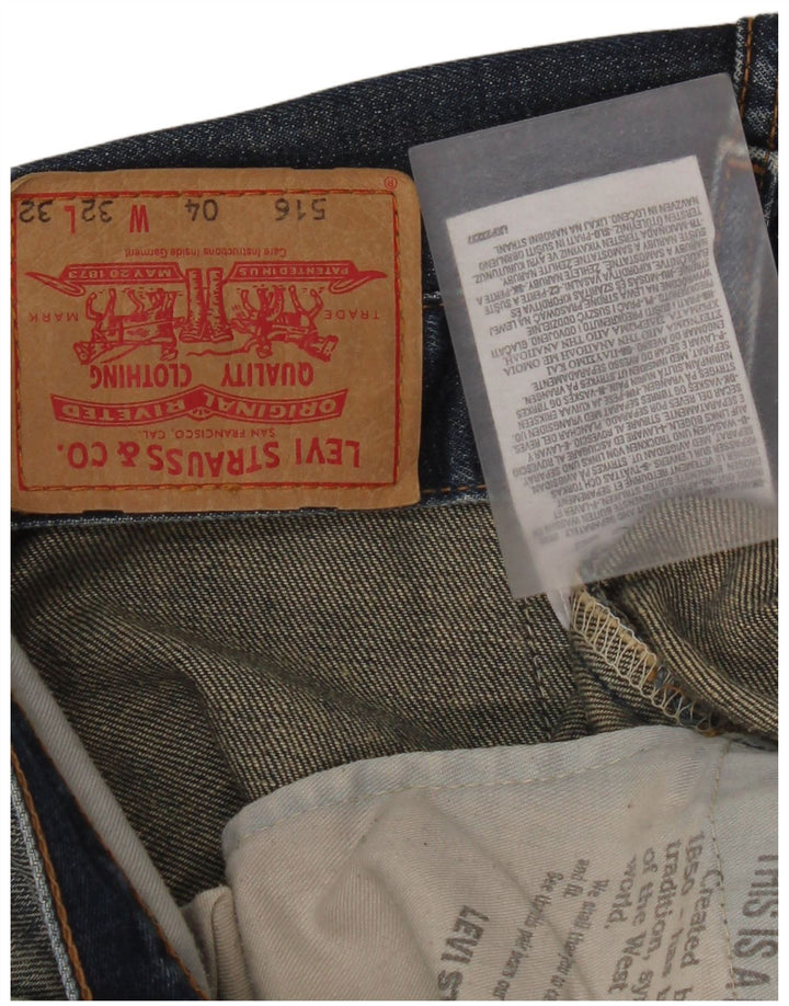 Levi's Damen 516 Flared Jeans W32 L32 Blaue Baumwolle