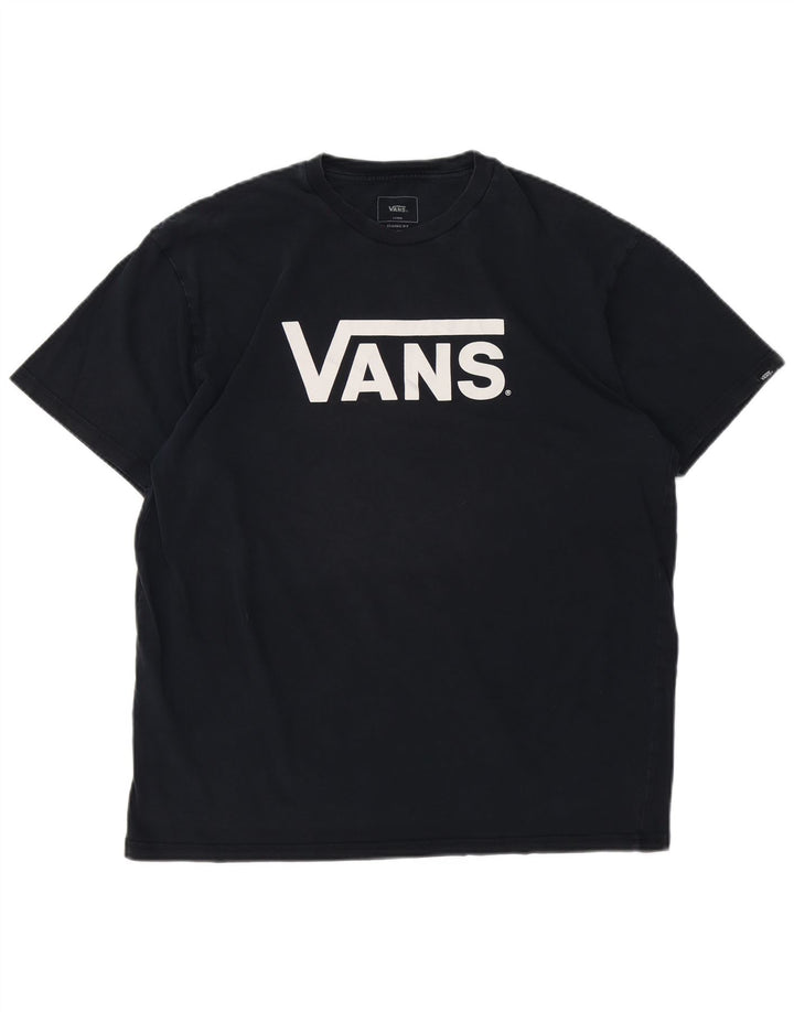 VANS Herren-T-Shirt mit klassischer Passform, Grafik, groß, marineblau, Baumwolle