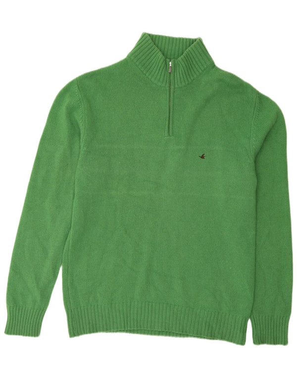 Brooks Brothers Herren-Pullover mit Reißverschluss, IT 54 XL, grüne Wolle