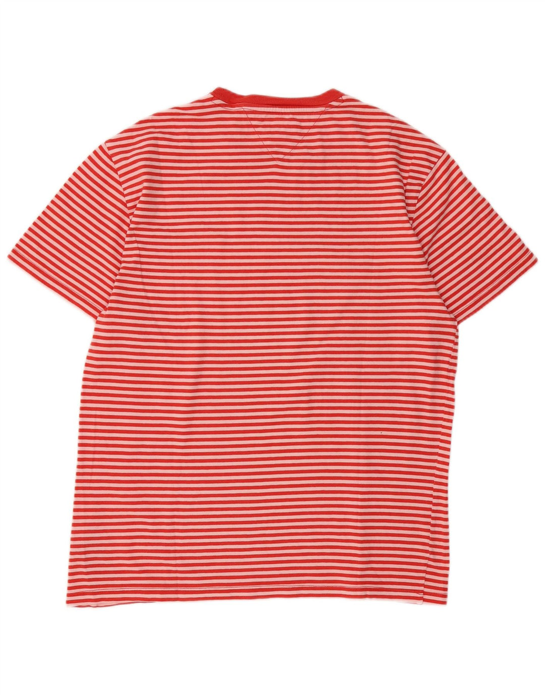Tommy Hilfiger Herren-T-Shirt-Oberteil, groß, rot gestreift, Baumwolle