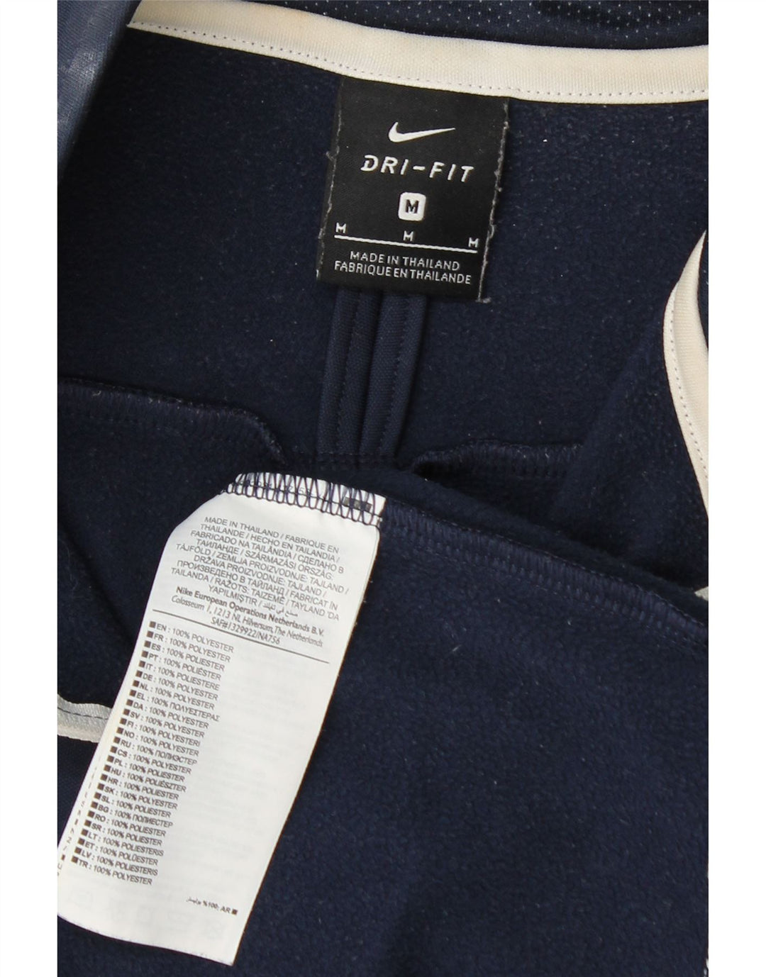 Nike Herren-Dri-Fit-Oberteil mit Reißverschluss, langärmlig, Mittelblau, Farbblock