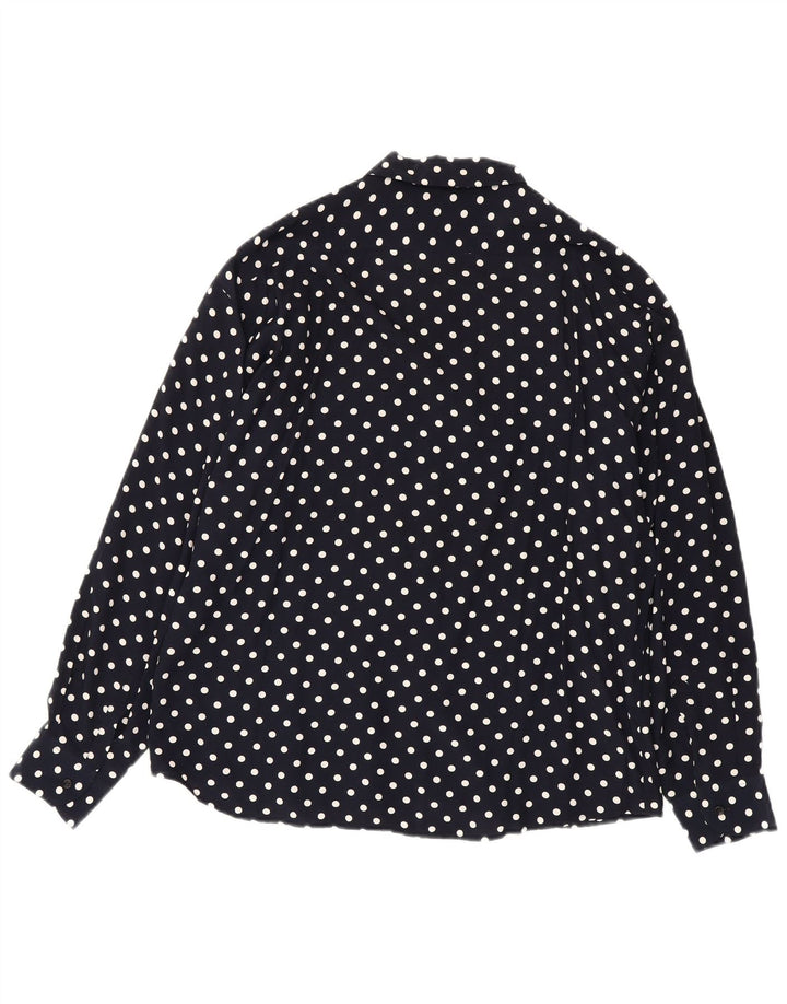 Benetton Herren-Hemd, groß, marineblau, gepunktet, Viskose