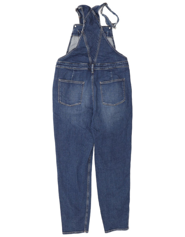 Fat Face Damen Latzhose Slim Jeans UK 12 Medium W36 L28 Blaue Baumwolle