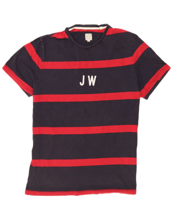 Jack Wills Herren-T-Shirt mit Grafik, groß, marineblau, gestreift, Baumwolle
