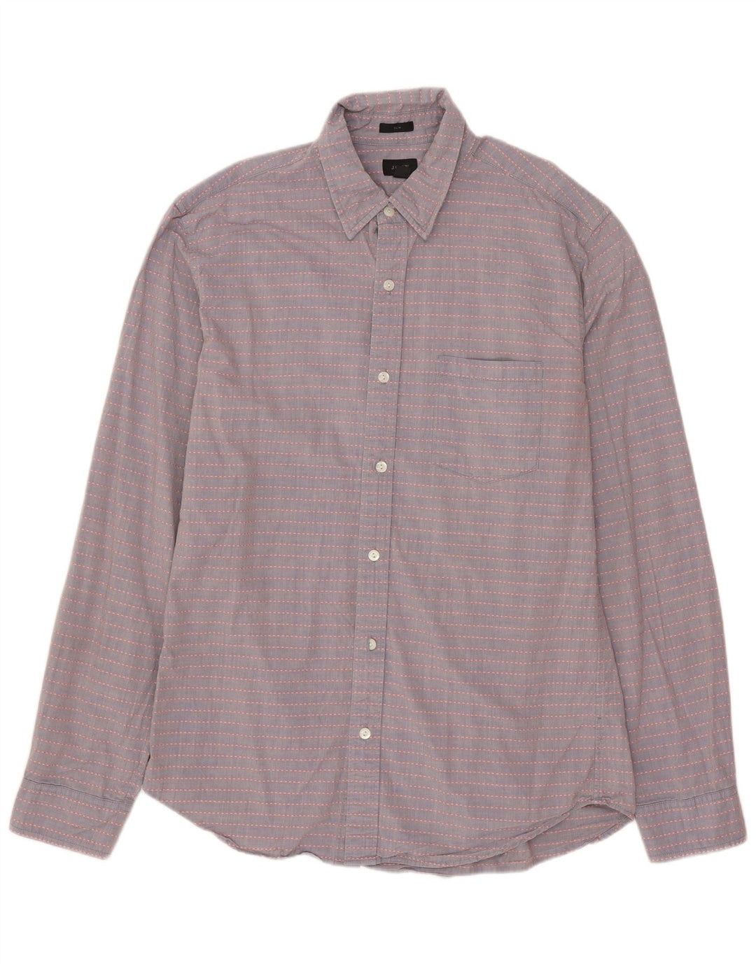 J. CREW Herren-Slim-Fit-Hemd aus mittelgrauer, gestreifter Baumwolle