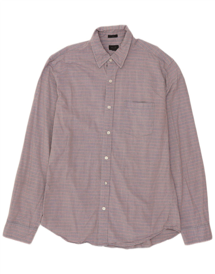 J. CREW Herren-Slim-Fit-Hemd aus mittelgrauer, gestreifter Baumwolle