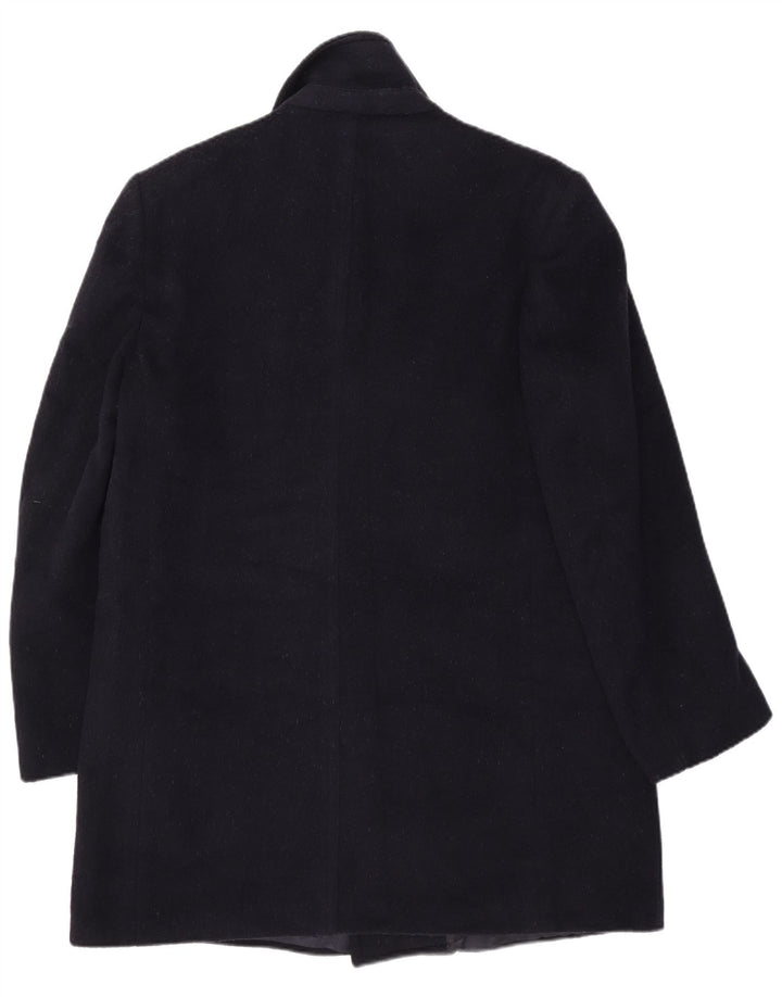 Facis Herren Zweireihiger Mantel IT 46 Small Marineblaue Wolle