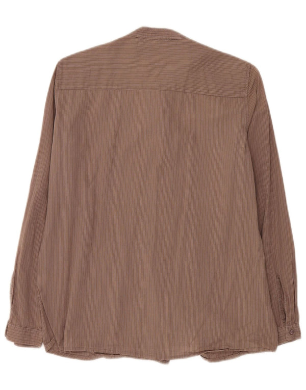 Zara Damen Smokinghemd UK 12 Mittelbraun gestreift