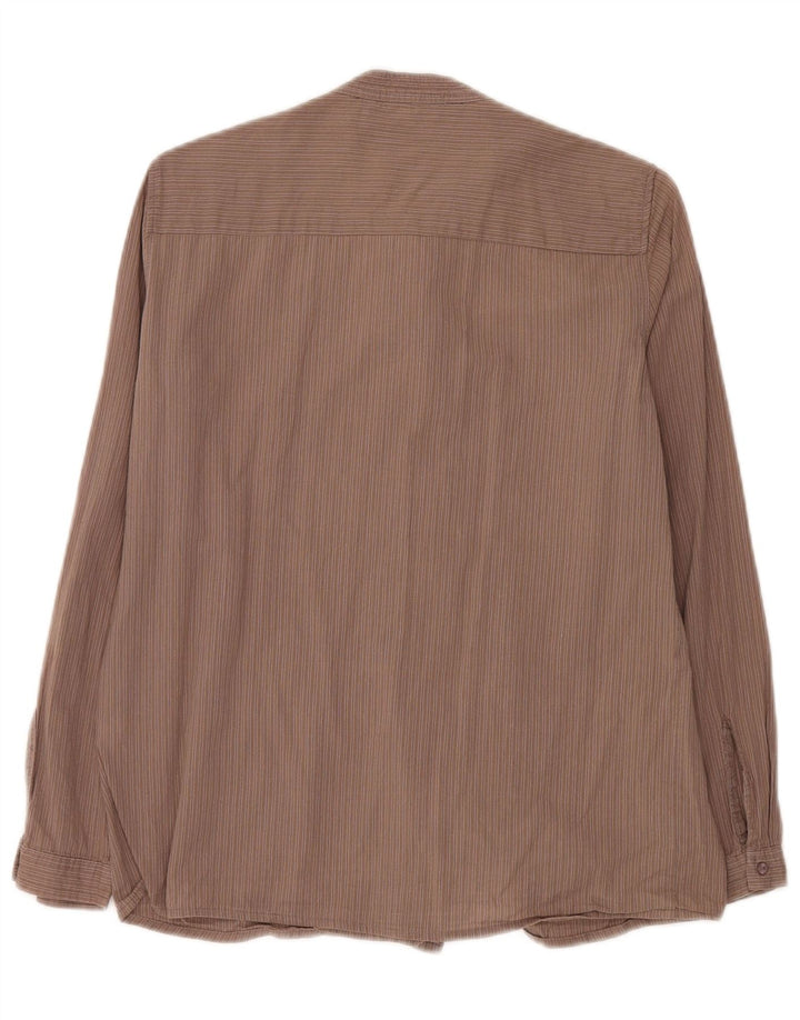Zara Damen Smokinghemd UK 12 Mittelbraun gestreift