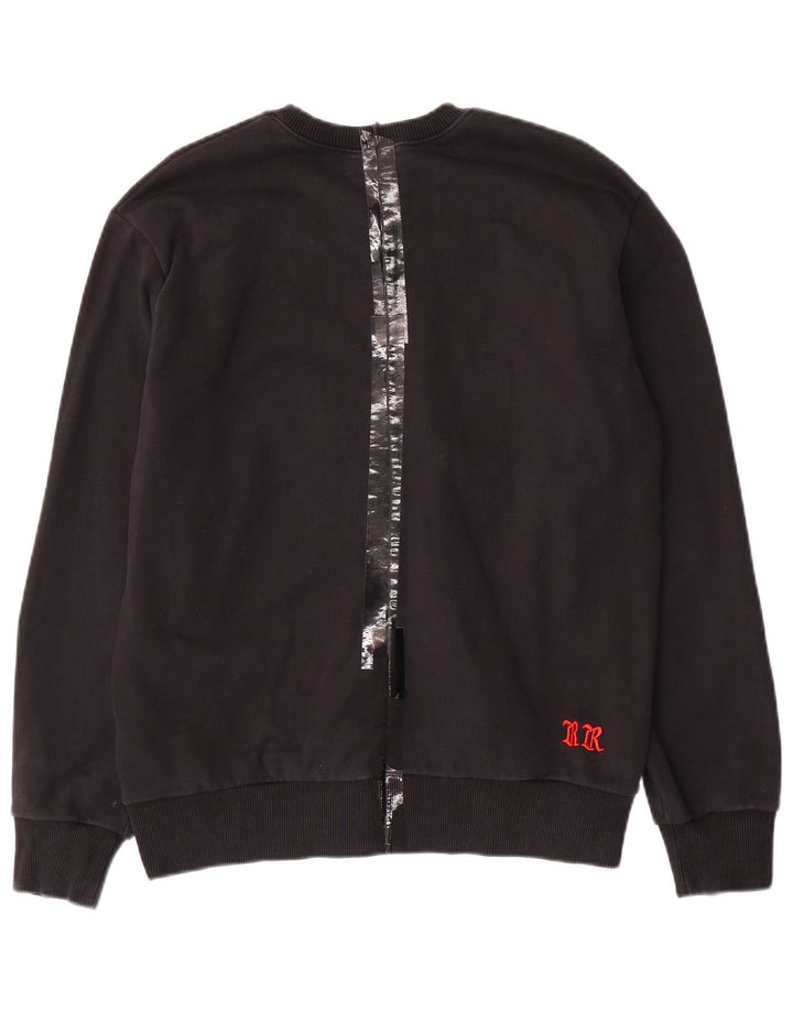 Diesel Jungen-Sweatshirt mit Grafik, 15–16 Jahre, schwarze Baumwolle