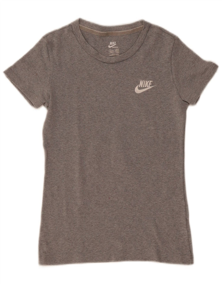 Nike Damen T-Shirt Top UK 8/10 Small Grau