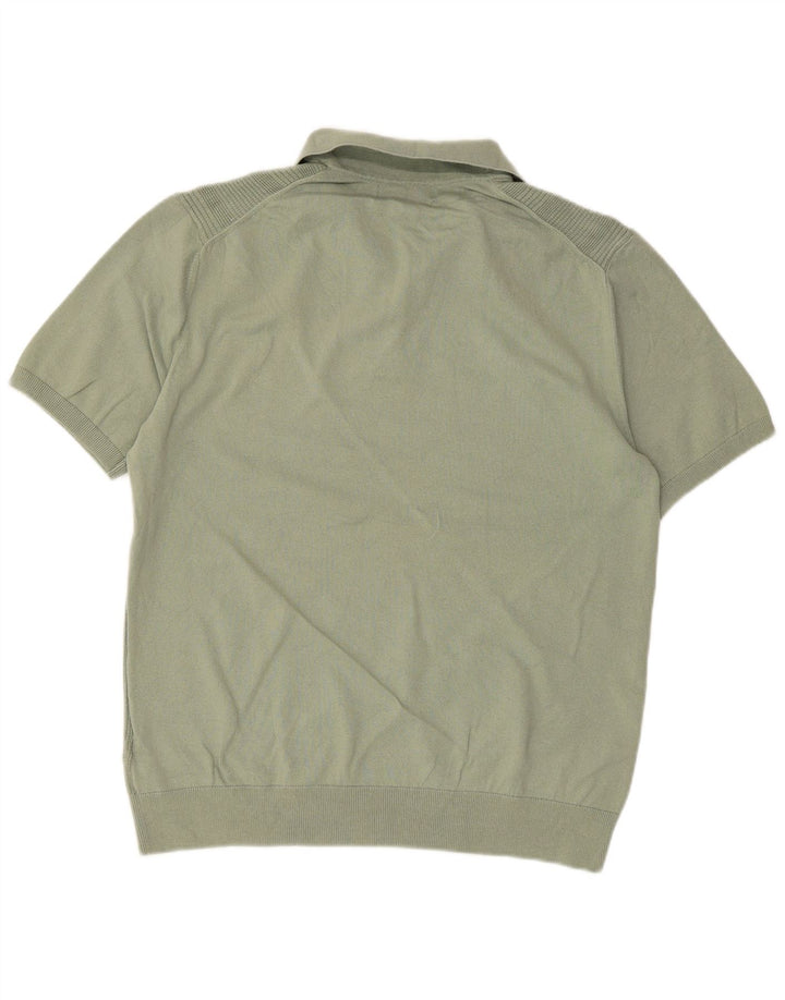 Marks & Spencer Herren-Pullover mit Polokragen, kurzärmelig, Größe L, Grün