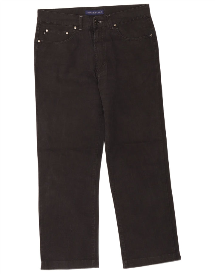 Trussardi Herren-Crop-Jeans, W36, L26, schwarze Baumwolle