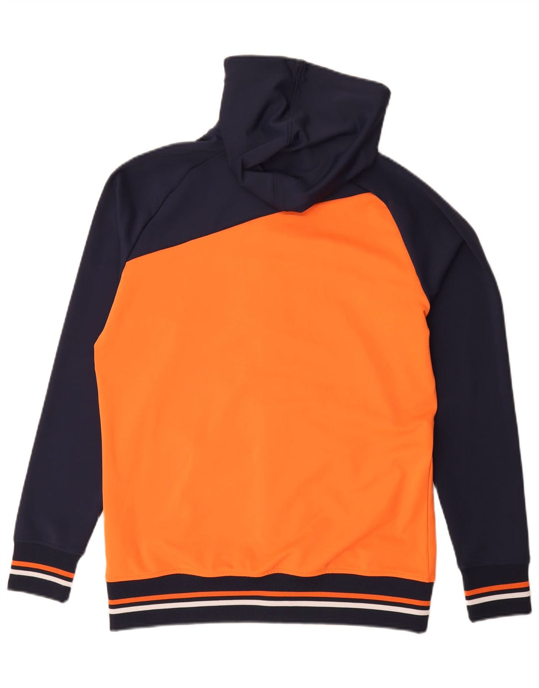 Fila Herren-Kapuzenpullover mit Reißverschluss, mittelorangefarbenes Farbblock-Polyester
