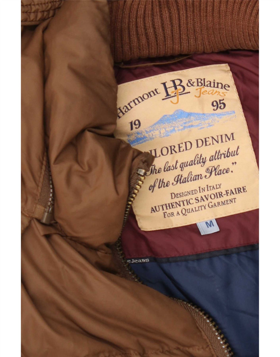 Harmont & Blaine Wattierte Herrenjacke mit Kapuze, UK 38, Mittelbraun