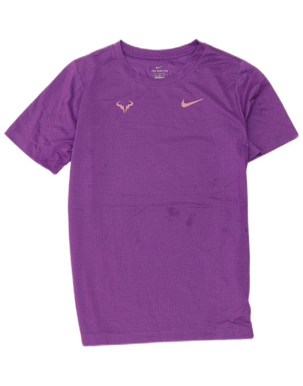 Nike Jungen Rafa T-Shirt Top 13–14 Jahre XL Lila gepunktetes Polyester