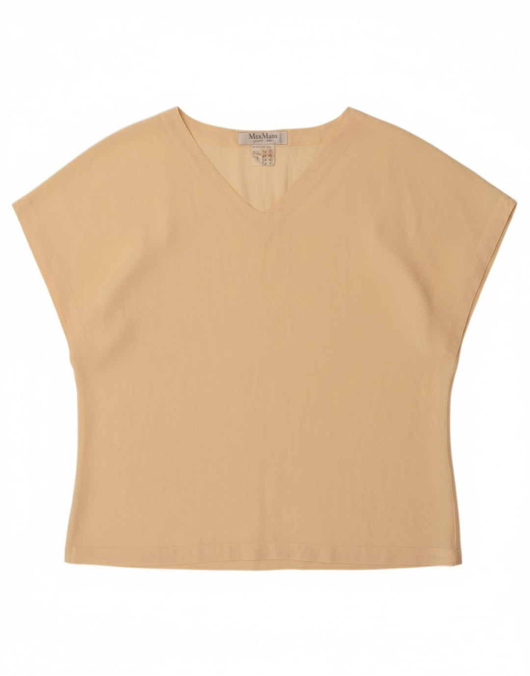 MAX MARA Damen T-Shirt Top UK 14 Large Beige Seide